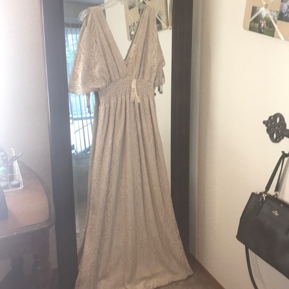 Tan maxi summer dress